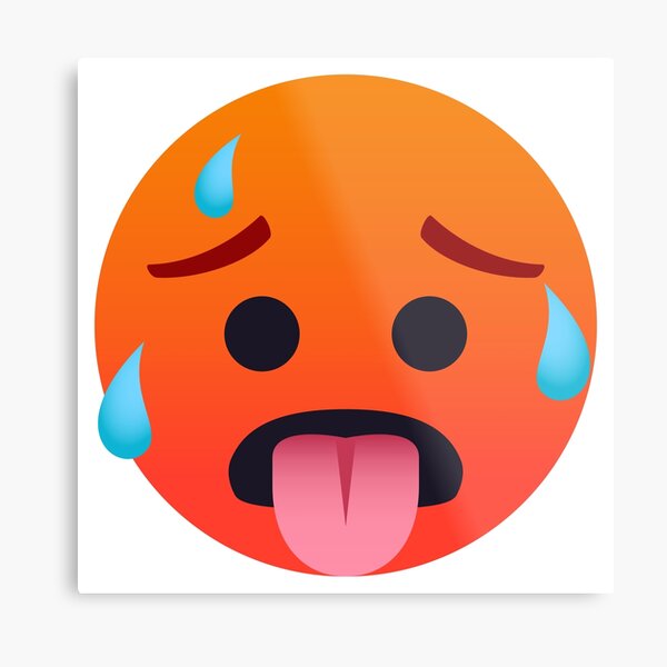 "JoyPixels™ Hot Face Emoji" Metal Print by joypixels Redbubble
