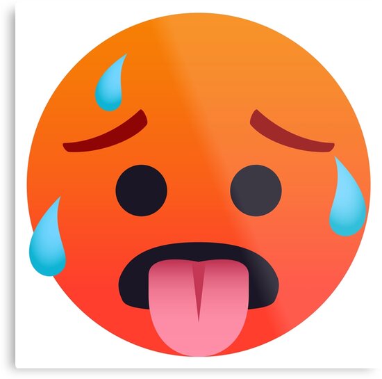 "Hot Face Emoji" Metal Print by joypixels | Redbubble