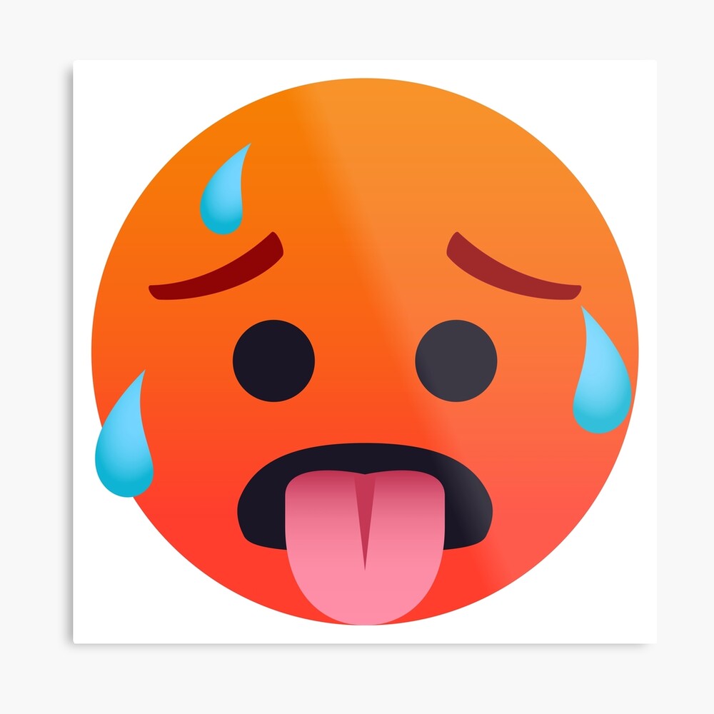 "JoyPixels™ Hot Face Emoji" Metal Print by joypixels Redbubble