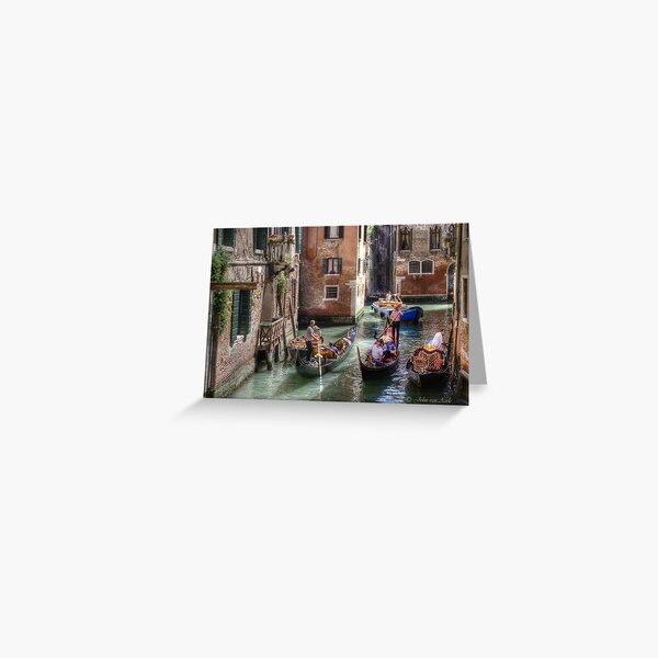 ...traffic jam in Venice.. Greeting Card