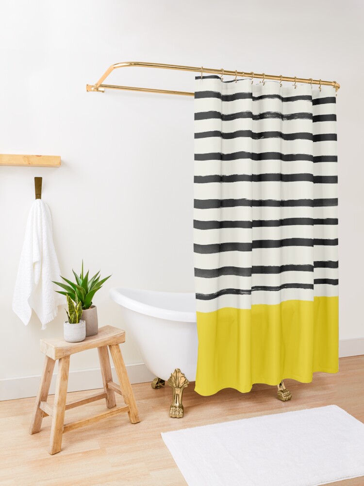 Alternate view of Sunshine x Stripes Shower Curtain