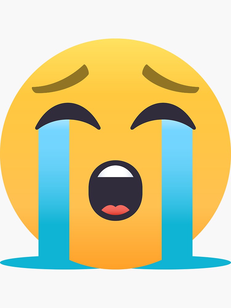 "JoyPixels™ Loudly Crying Face Emoji" Sticker by joypixels Redbubble