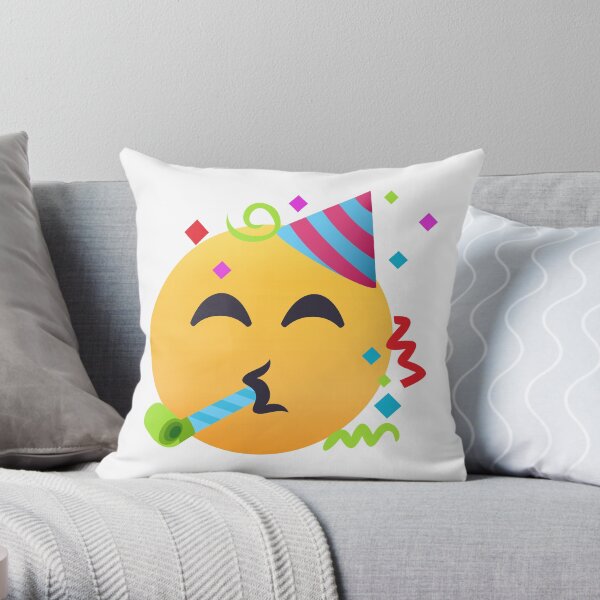 JoyPixels™ Partying Face Emoji Throw Pillow
