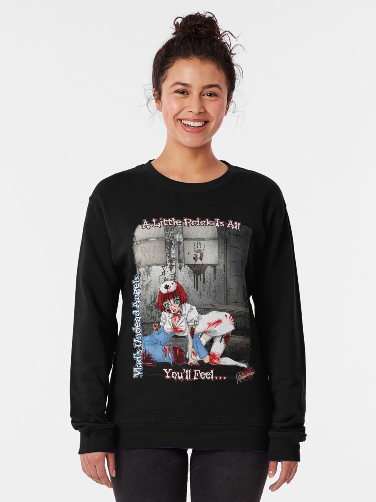 Alternate view of Undead Angels: Zombie Nurse Pullover Sweatshirt
