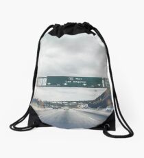 Los Angeles Road Sign California Drawstring Bag