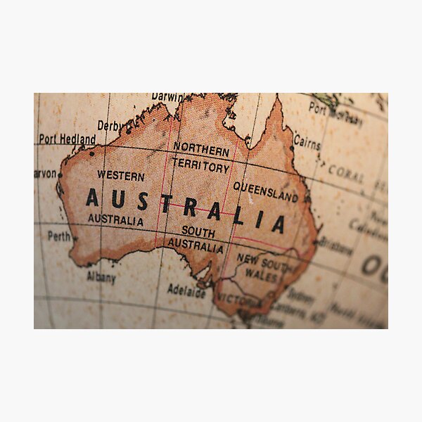 Australia map Photographic Print