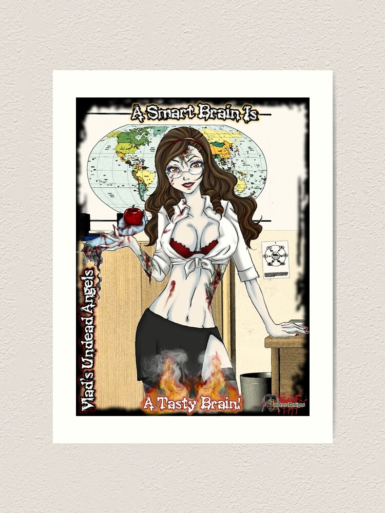 Alternate view of Undead Angels: Zombie Teacher Art Print