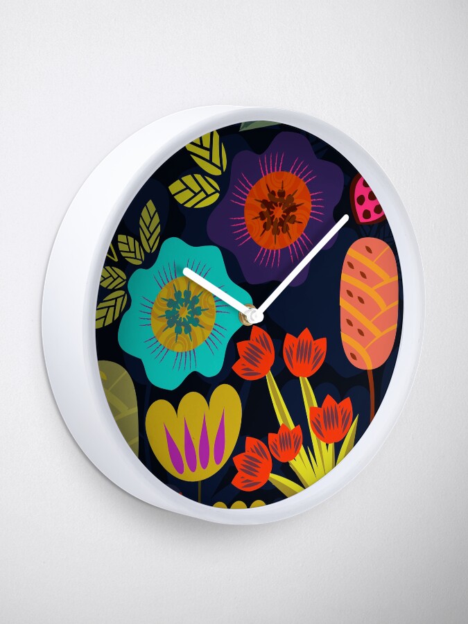 Thumbnail 2 of 4, Clock, Magical night garden designed and sold by Anny Cecilia Walter.