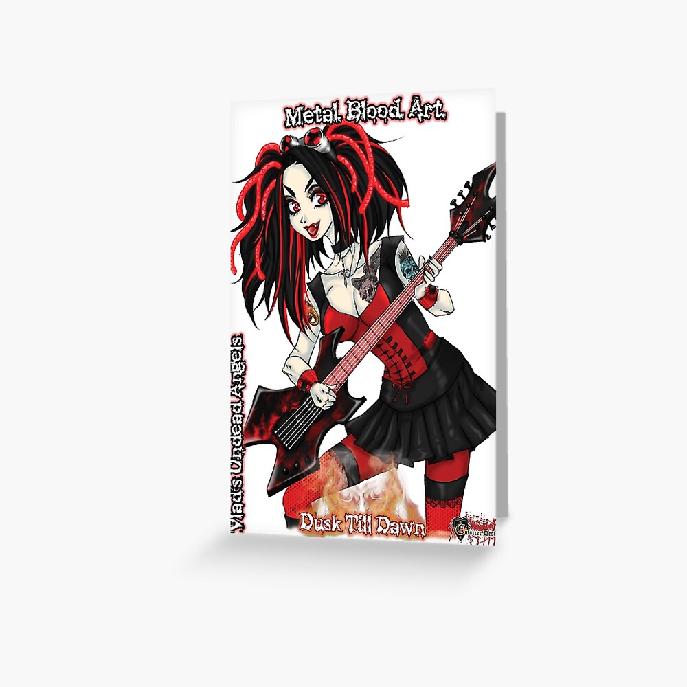Undead Angels: Vampire Guitarist Greeting Card