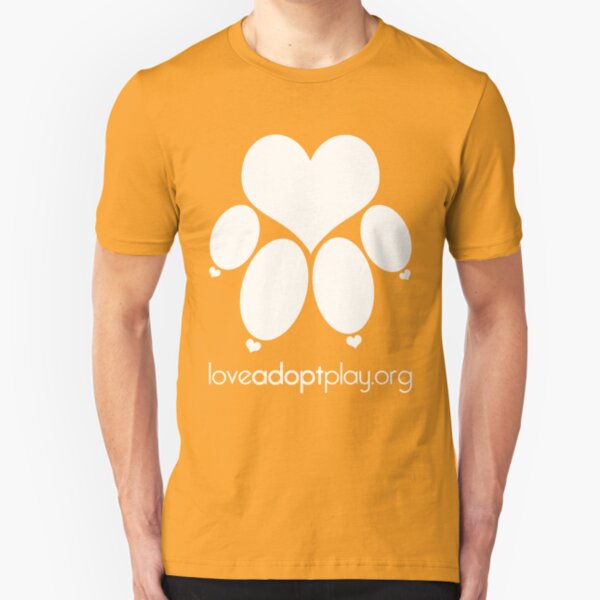love paw (white) - loveadoptplay.org Slim Fit T-Shirt