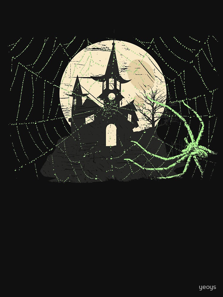 Thumbnail 7 von 7, Essential T-Shirt, Spider Halloween Haunted Moon House - Scary Halloween Gift designt und verkauft von yeoys.