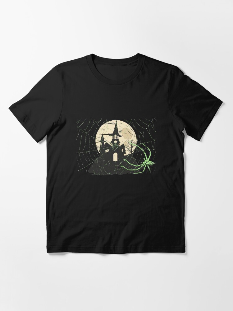 Thumbnail 3 von 7, Essential T-Shirt, Spider Halloween Haunted Moon House - Scary Halloween Gift designt und verkauft von yeoys.
