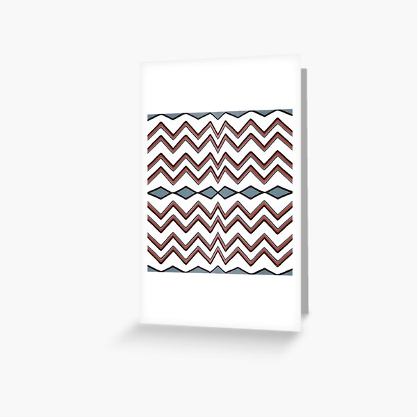 #pattern #abstract #wallpaper #seamless #chevron #design #texture #geometric #retro #blue #white #zigzag #decoration #illustration #fabric #paper #red #green #textile #backdrop #color #yellow #square Greeting Card
