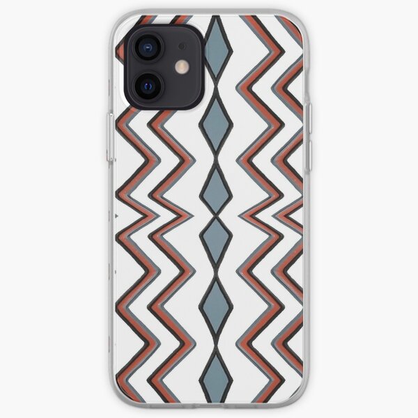 #pattern #abstract #wallpaper #seamless #chevron #design #texture #geometric #retro #blue #white #zigzag #decoration #illustration #fabric #paper #red #green #textile #backdrop #color #yellow #square iPhone Soft Case