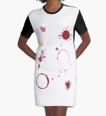 Wine Stains Graphic T-Shirt Dress