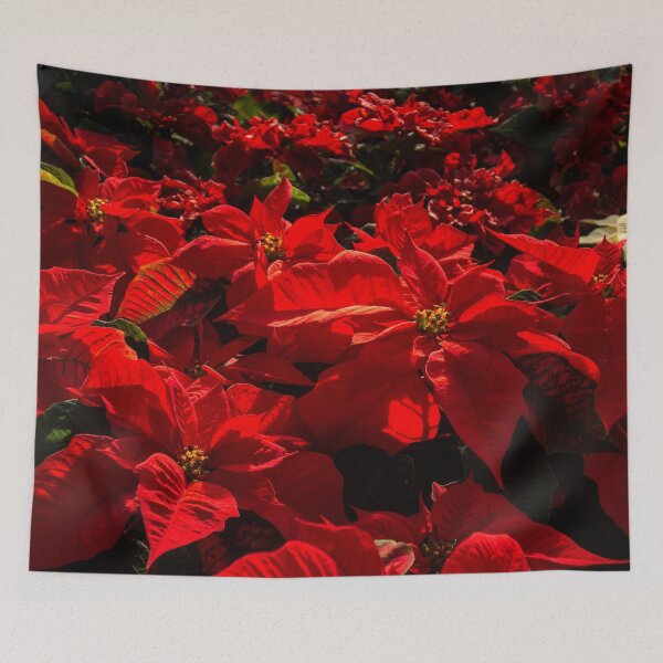 Item preview, Blood Red Poinsettias Riot - Christmas Stars Superabundance designed and sold by Georgia Mizuleva.