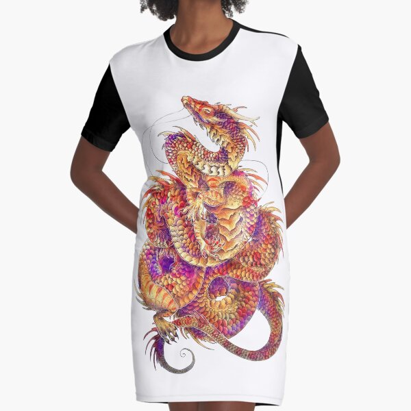 Red Curls Graphic T-Shirt Dress