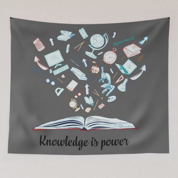 Item preview, knowledge is power literary quote designed and sold by untagged-shop.