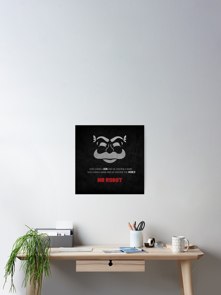 Poster Mr Robot Fsociety Affiche Minimaliste Avec Citation Par K4wu Redbubble