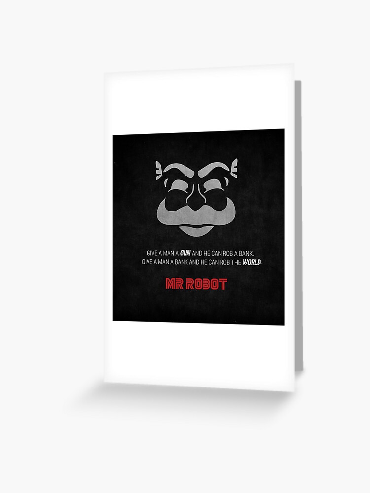 Carte De Vœux Mr Robot Fsociety Affiche Minimaliste Avec Citation Par K4wu Redbubble