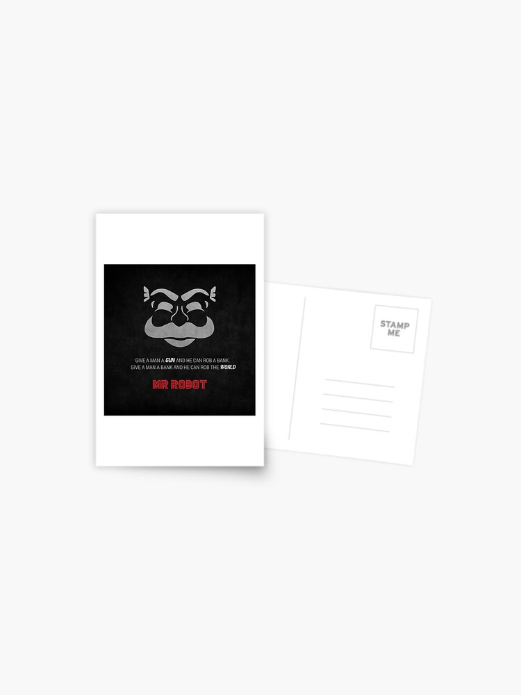 Carte Postale Mr Robot Fsociety Affiche Minimaliste Avec Citation Par K4wu Redbubble