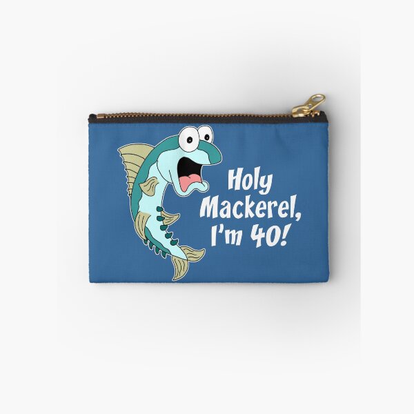 Item preview, Holy Mackerel I'm 40 Funny 40th Fish Cartoon designed and sold by jaycartoonist.