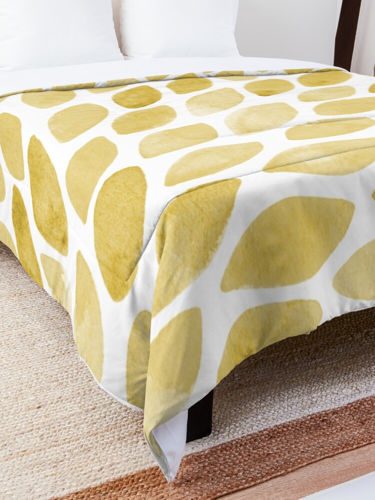Alternate view of Watercolor brush strokes - yellow Comforter
