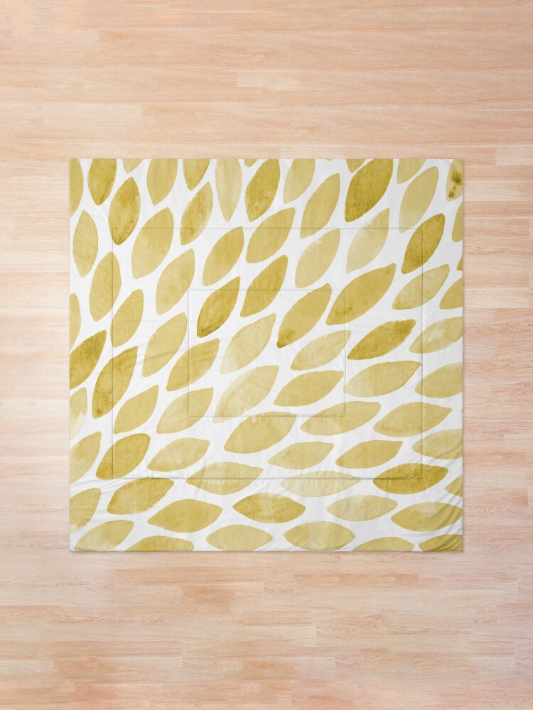 Alternate view of Watercolor brush strokes - yellow Comforter