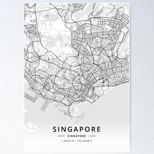 Item preview, Singapore, Singapore Light Map designed and sold by DesignerMapArt.