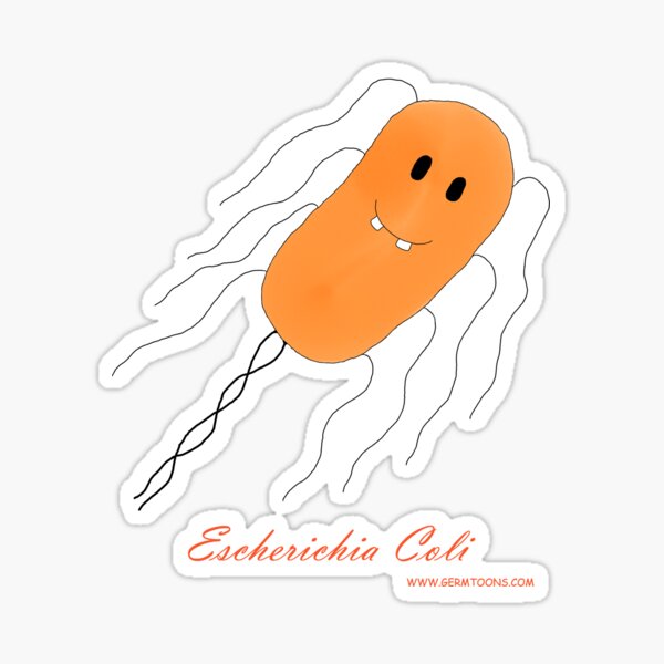 E. Coli - Cartoon Escherichia Coli Bacterium Sticker