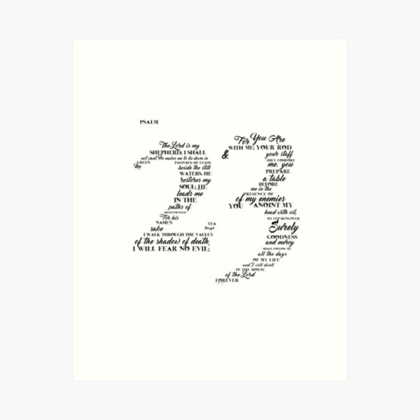 Item preview, Psalm 23 Typography designed and sold by ACAmes.