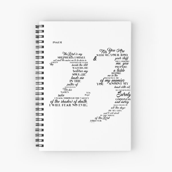 Psalm 23 Typography Spiral Notebook