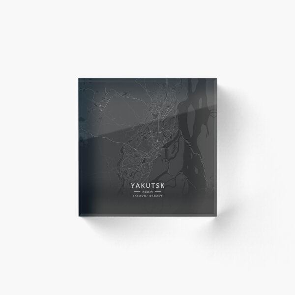 Item preview, Yakutsk, Russia Dark Map designed and sold by DesignerMapArt.
