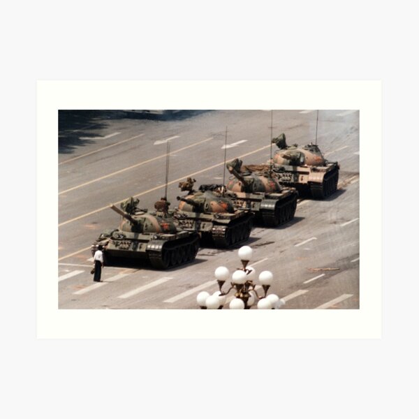Tank Man, Tiananmen Square Art Print