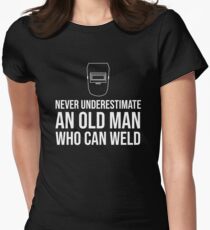An Old Man Welder Grandfather Grandpa T-Shirt Women's Fitted T-Shirt
