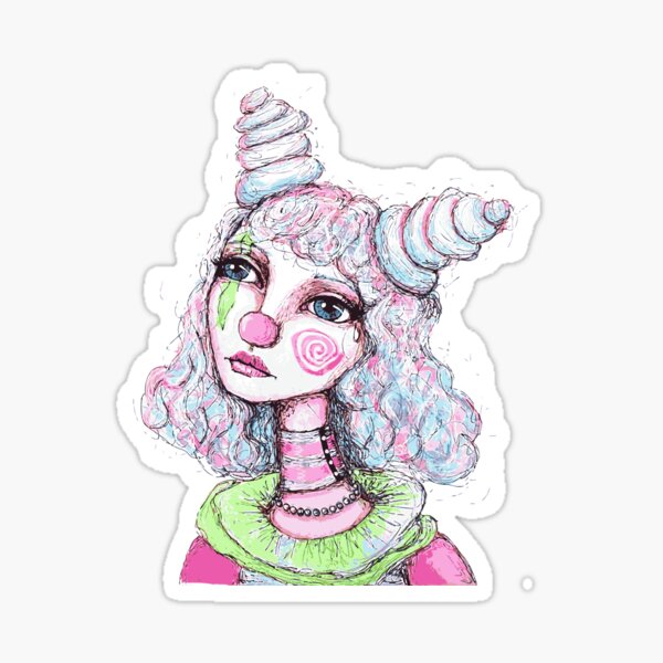Sad Clown Girl Sticker