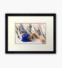 Blue Brush Framed Print