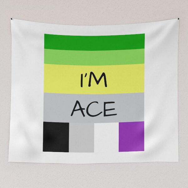 Item preview, AROMANTIC FLAG ASEXUAL FLAG I'M ACE ASEXUAL T-SHIRT designed and sold by asexualise.