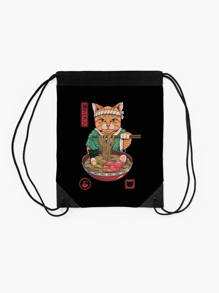 Alternate view of Neko Ramen Drawstring Bag
