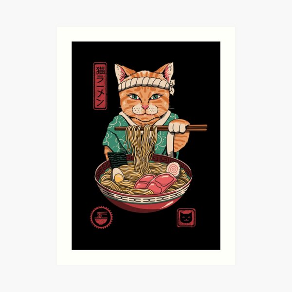 Neko Ramen Art Print