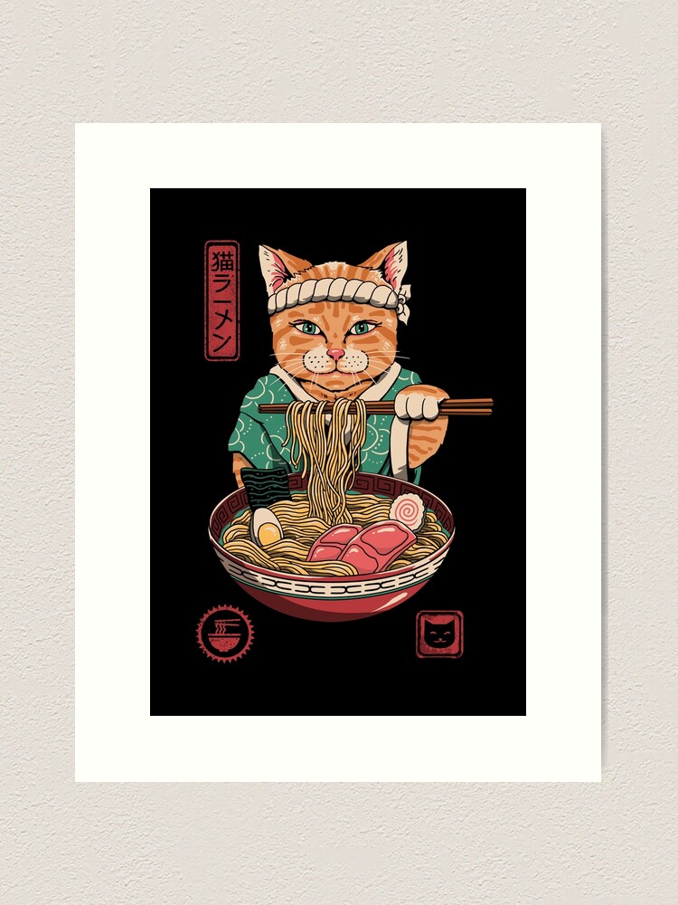 Alternate view of Neko Ramen Art Print
