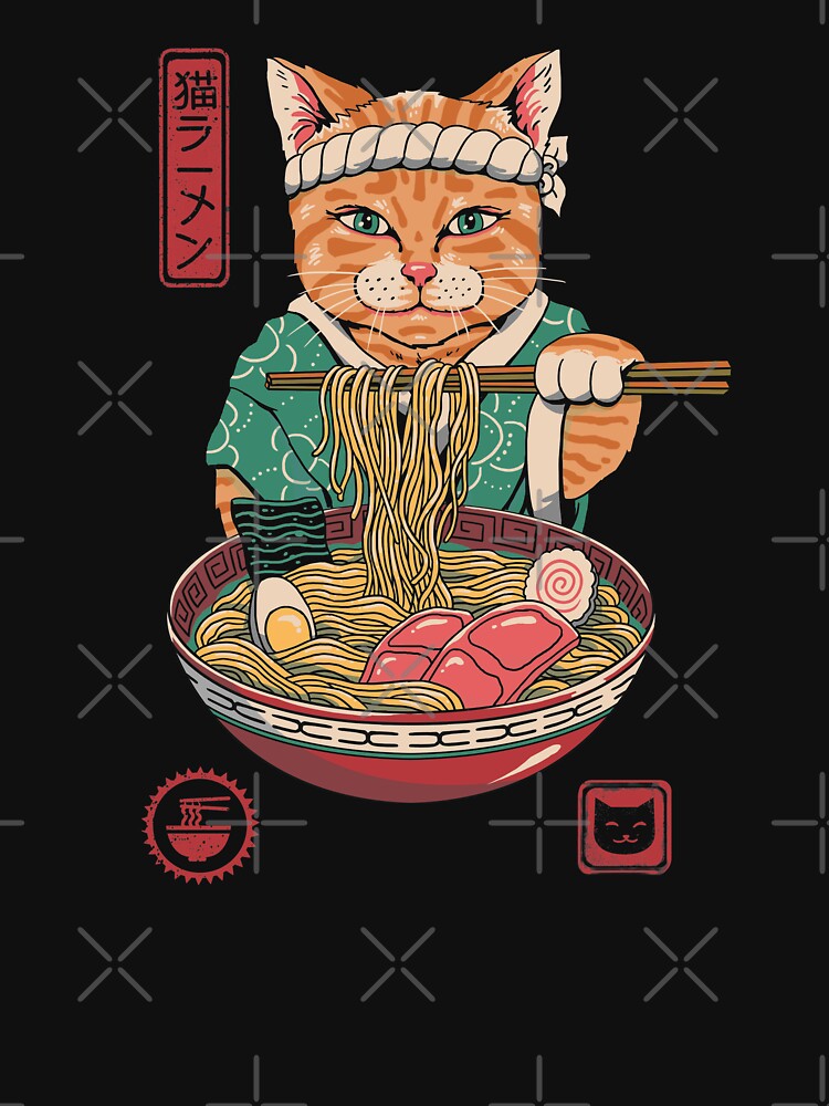 Discover Camiseta Neko Ramen Anime Lindo para Hombre Mujer