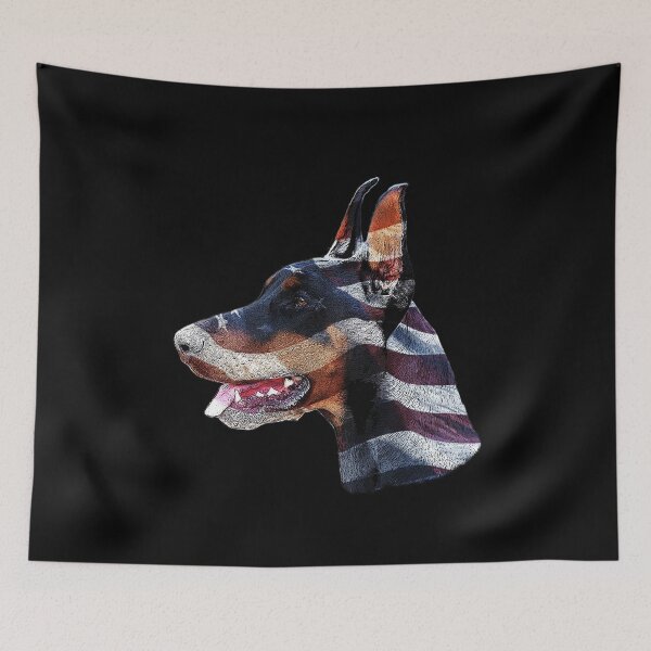 Item preview, Doberman Pinscher Dog USA American Flag designed and sold by Sinjy.