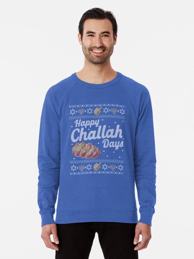 Funny Ugly Hanukkah Sweater Happy Challah Days
