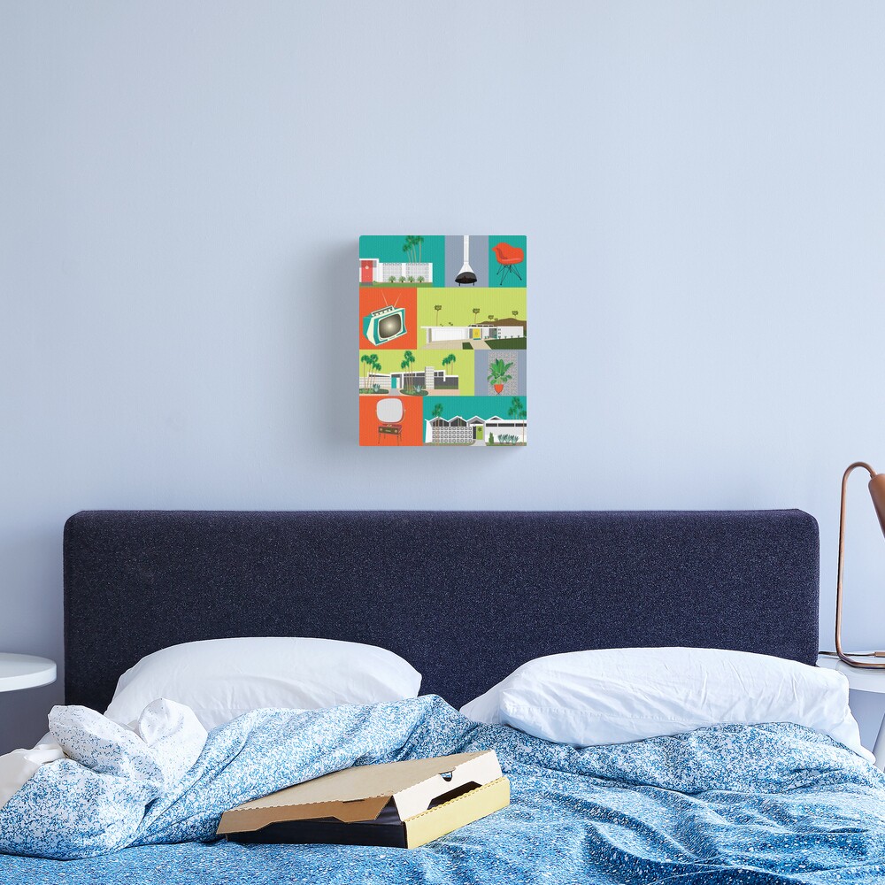 Mid Century Retro Love Canvas Print