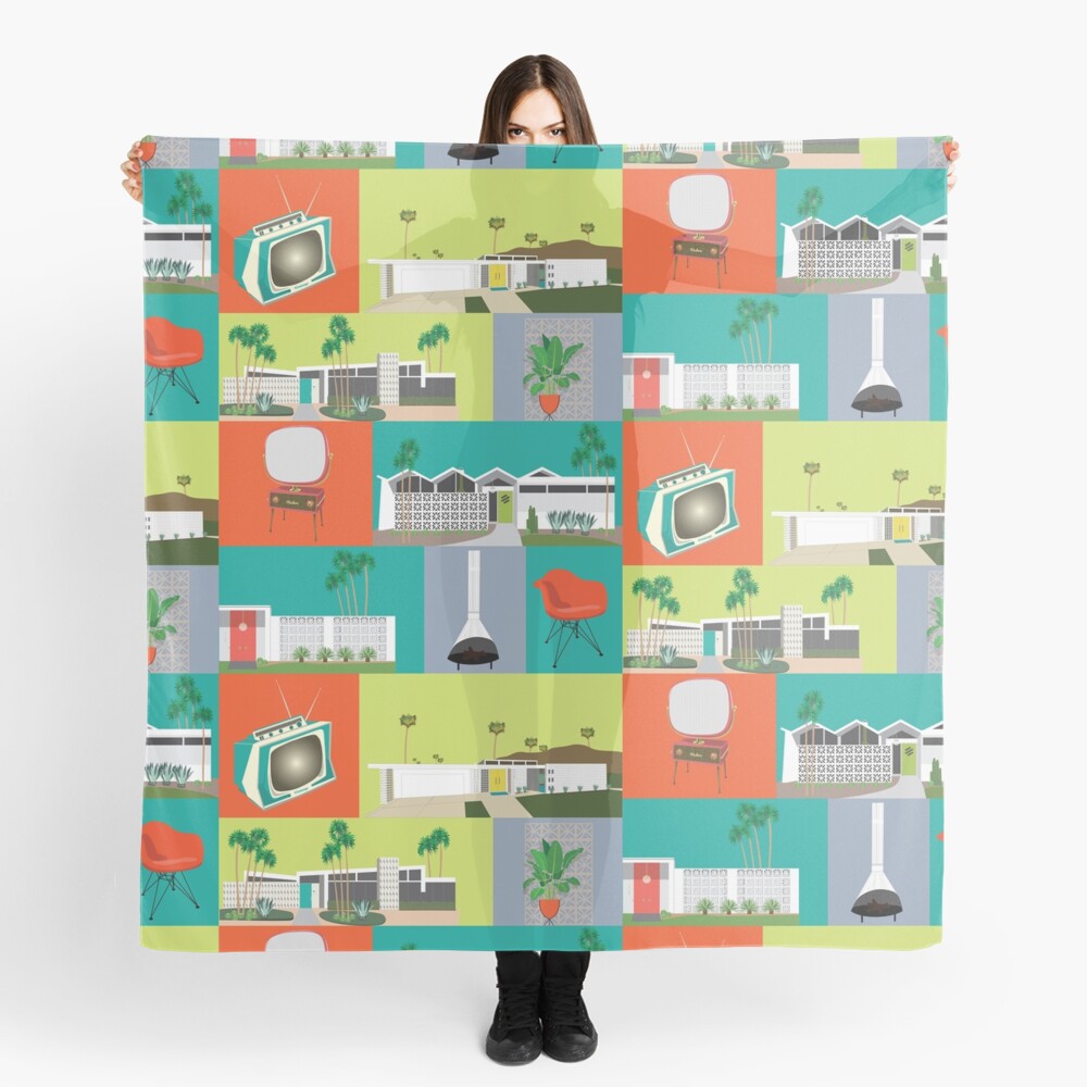 Mid Century Retro Love Scarf