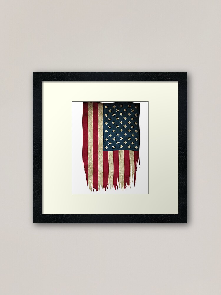 Tattered American Flag Framed Art Print By Revivalrepublic Redbubble