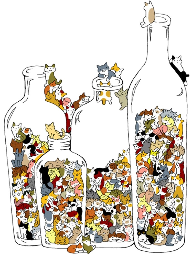 "Bottles of cats" by kayleesuniverse Redbubble