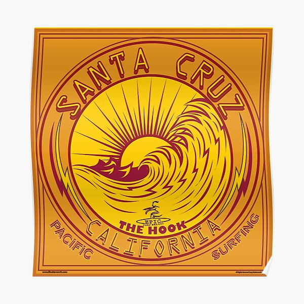 Santa Cruz California Surfing Poster