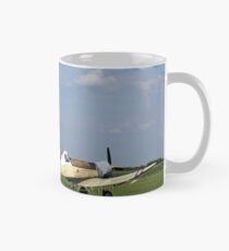 crop duster airplanes on airfield Mug